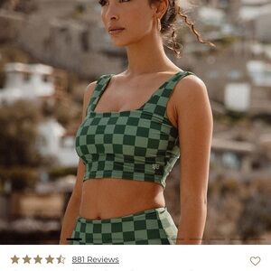 Albion Green Checkered Bikini Set